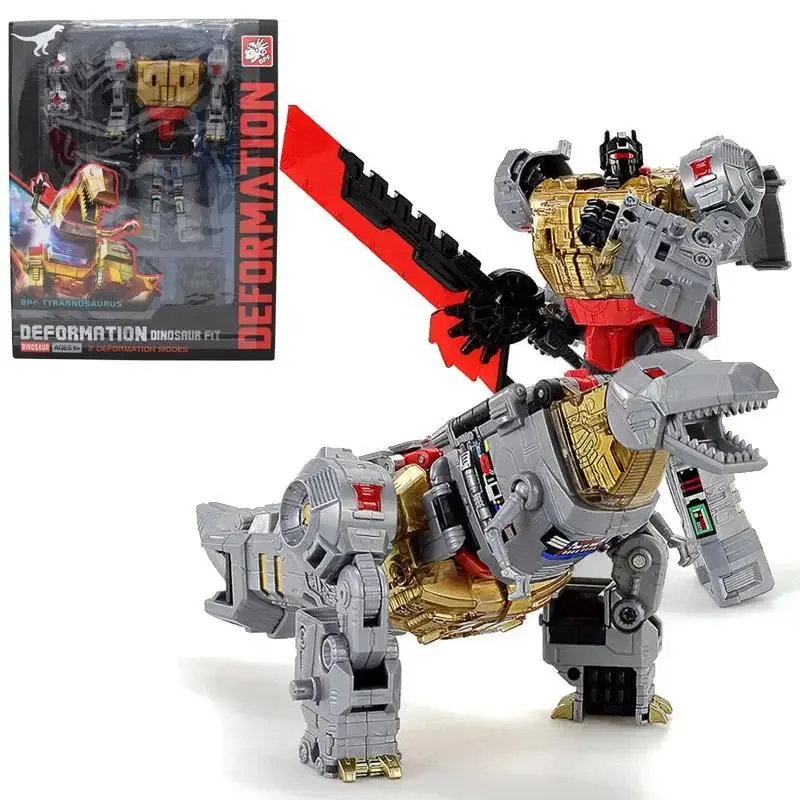 BPF 05 Grimlock Transformation Dinoking Volcanicus Tyrannosaurus Rex Tyrone Cable Dinobots 5-in-1 Unisex Action Figure Robot Toy, 14cm-28cm, Aged +6 DIY Specialty Hobby Gift