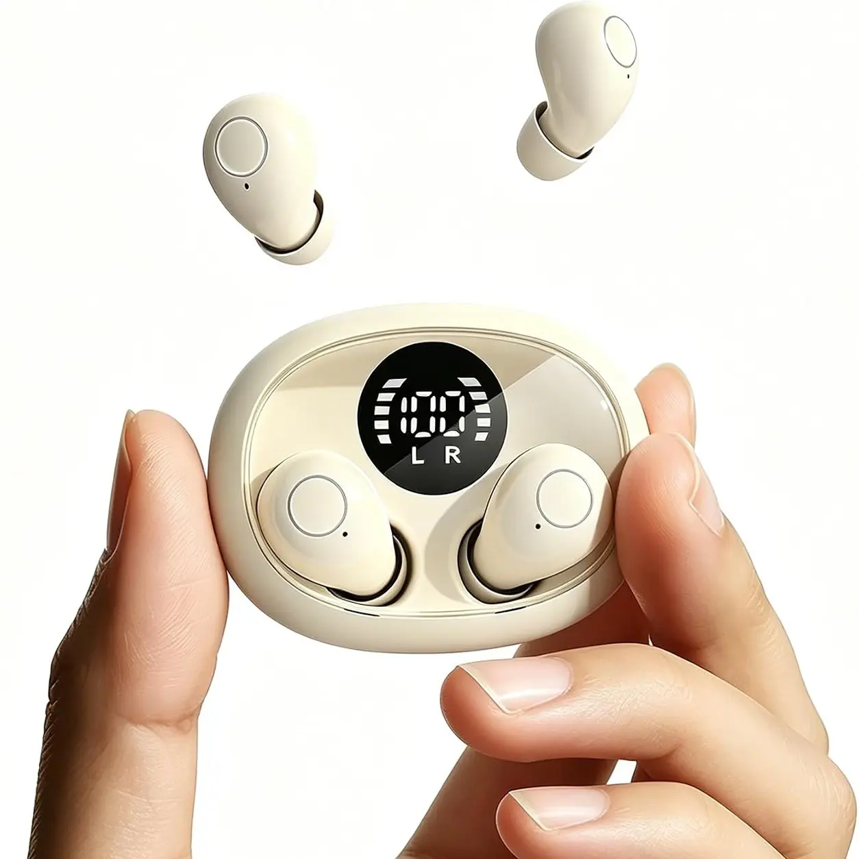 Smallest Invisible Earbuds, Wireless Bluetooth, Low Profile Micro Tiny Discreet Hidden Earbuds for Work, Mini Small Headphones, Invisible Sleep Wireless Earphone for Small Earbuds