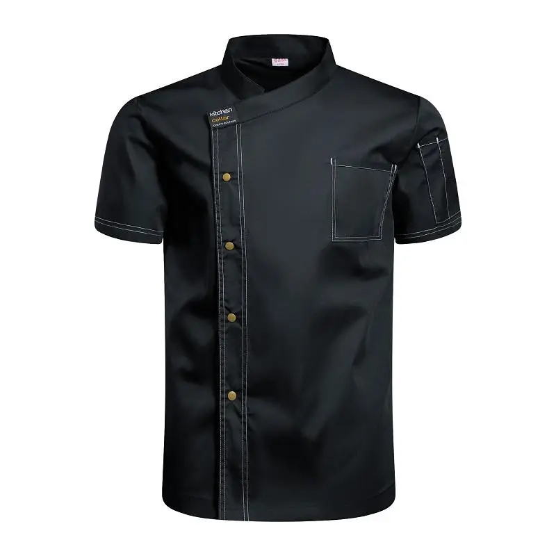 Cook Uniform Chefs Jacket for Men Catering Chef Shirts Summer Restaurant Barber Shop Waiter Shirt Bakery Waiter Working Clothes