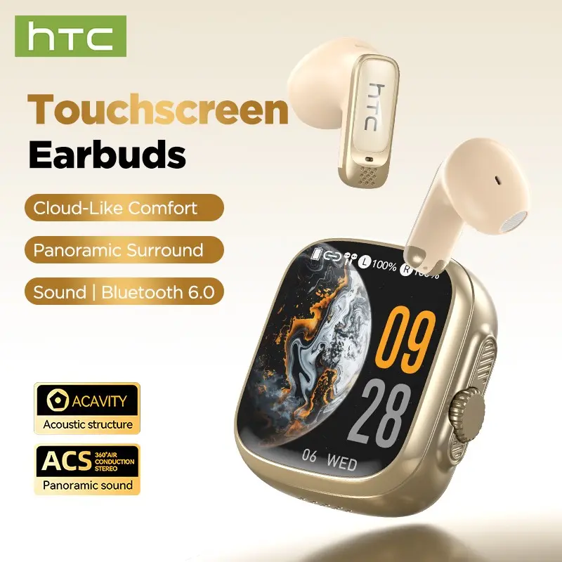 HTC NE72 2In1 Speaker Earbuds TWS In-Ear Wireless Headphones APP Translate HiFi Waterproof, Suitable for a wide range of scenarios, including work, study, and travel.