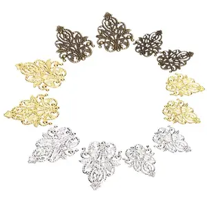 20pcs/set Wholesale Filigree Crafts Hollow Embellishments Findings Jewelry Accessories Bronze Tone Ornaments 35mm