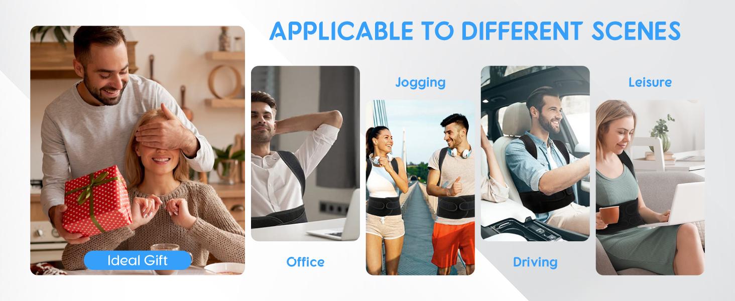 UGEM Posture Corrector for Women & Men – Adjustable Back Brace with Full Back Support, Shoulder Straightener for Spine Alignment, Scoliosis, Hunchback & Back Pain Relief (Black, Medium)