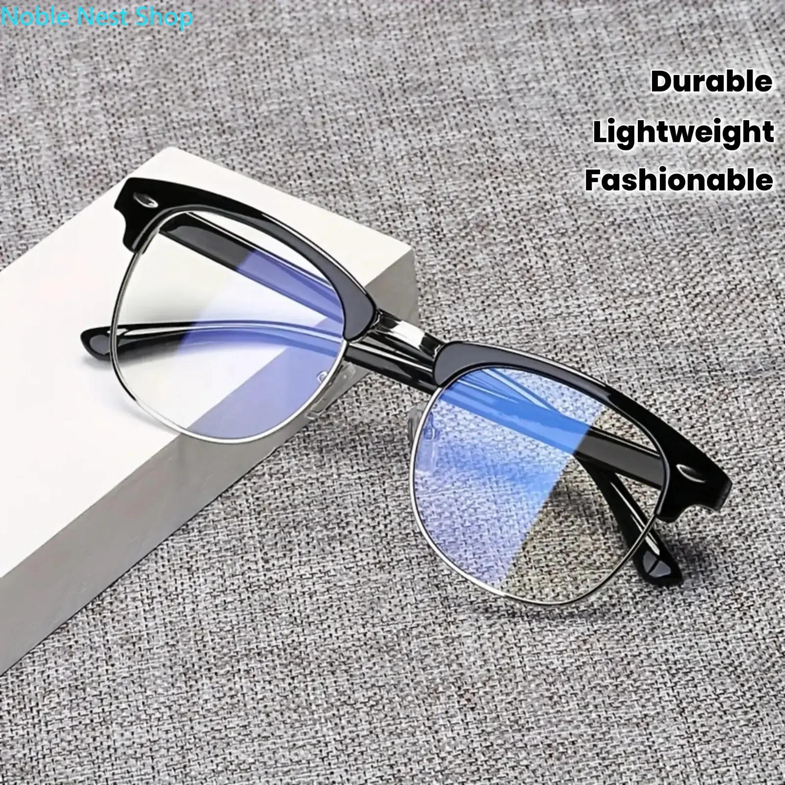 Y2K Retro Blue Light Blocking Glasses, Thin Black Metal Frame Lightweight Eyeglasses, Unisex Anti Eye Strain Digital Eyewear for Gaming, Office & Daily Wear