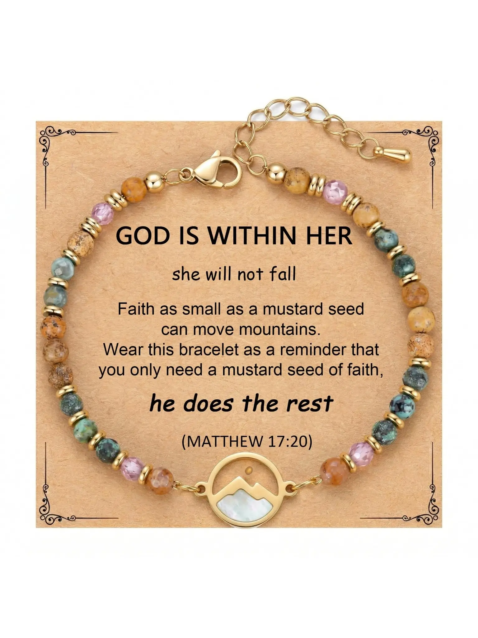Move Mountains Mustard Seed Bracelet, Silvery, Inspirational Christian Jewelry, Adjustable Bangle, Gift for Unisex, Daily Wear, Bracelets Bangles
