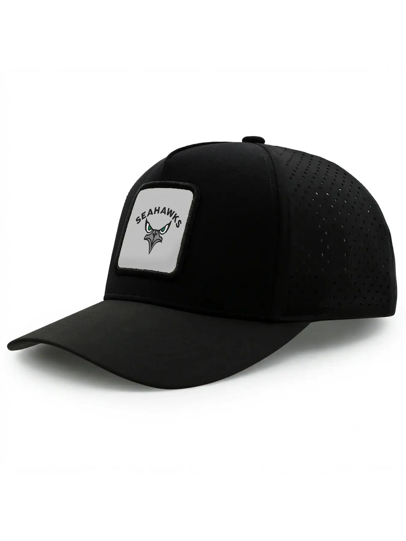 Seahawks team logo  Quick Dry Curved Brim Baseball Cap for Men Women, Laser-perforated Breathable Sports Cap, Lightweight Performance Cap for Running Golf Hiking Fishing Outdoor Workout Daily Wear