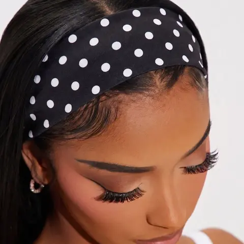 Vintage Polka Dot Wide Headband for Women, French Style & Elastic Hair Hoop, Girls Summer Retro Hair Accessory, Fashion Headbands