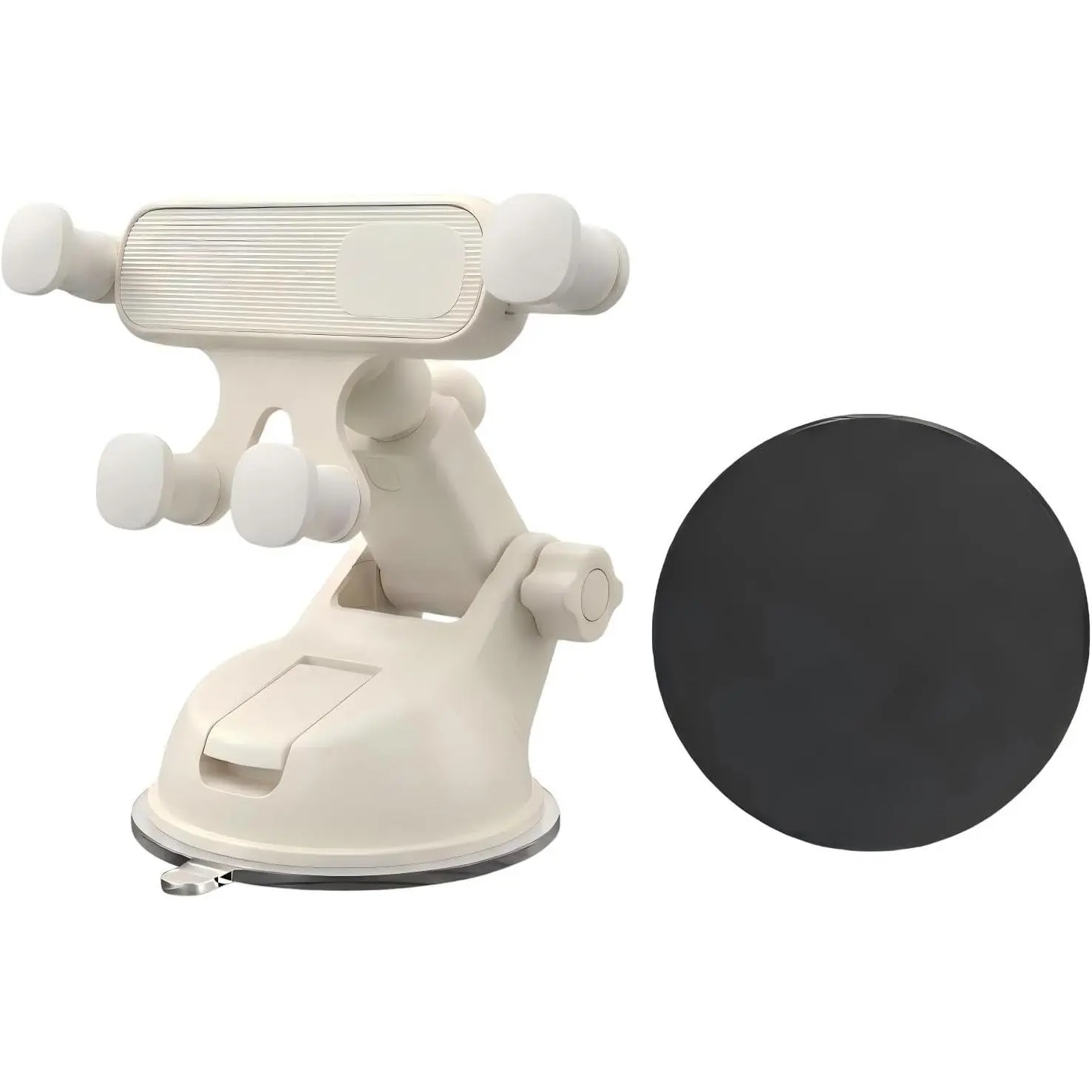 Phone Holder, Ultra-Durable Metal Cellphone Holder, 360° Rotation Cell Phone  Mount, Suction Cup Auto Cellphone Mount,  for  Smartphone (White)