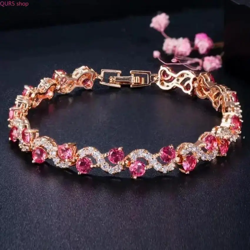 Women’s Dainty Rhinestone Tennis Bracelet, Colorful Wave Crystal Linked Design, Matching Couple Bracelet Set, Glossy sparkling jewelry accessory, lightweight fit for all seasons, perfect for daily outfits, sports training and outdoor casual styling