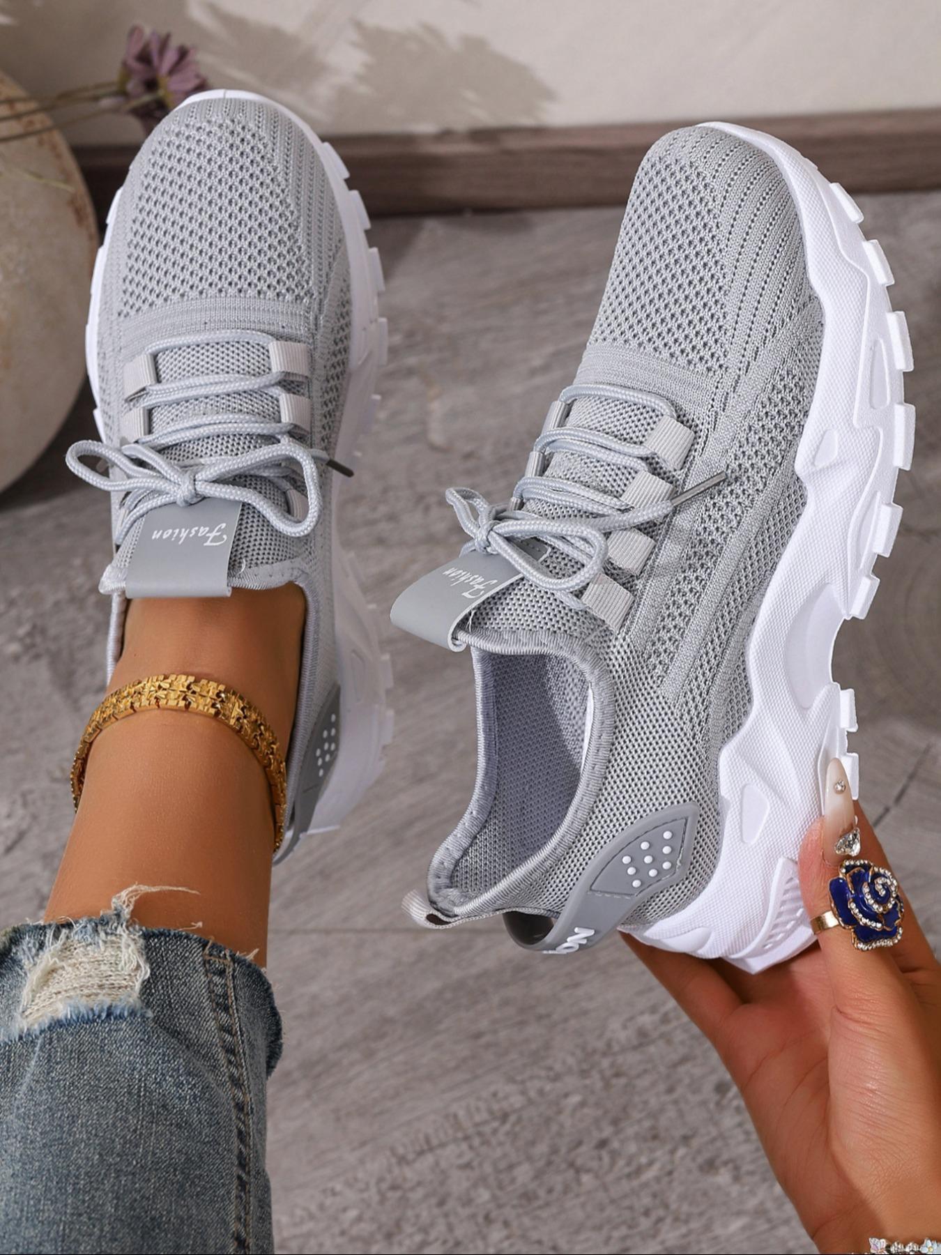 Women’s Fashion Red Sneakers – Chunky Sole, Breathable Mesh Upper, Trendy Casual Athletic Shoes for Walking, Travel & Streetwear; Ideal for Teens and Young Women, Mesh Fabric Sneakers