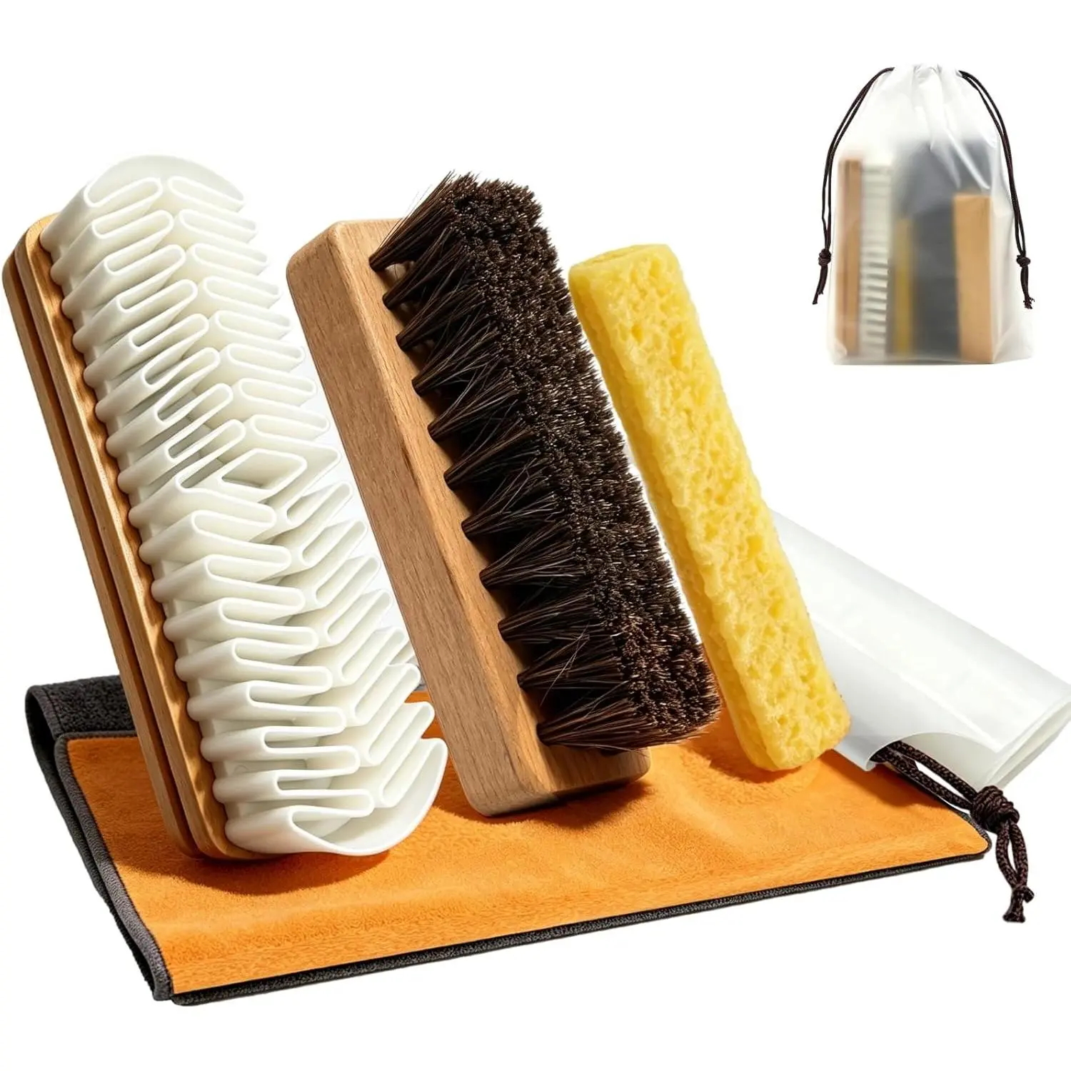 4 count Suede Brush and Eraser Set for Shoe Cleaning | Nubuck Boot & Suede Jacket Care Kit