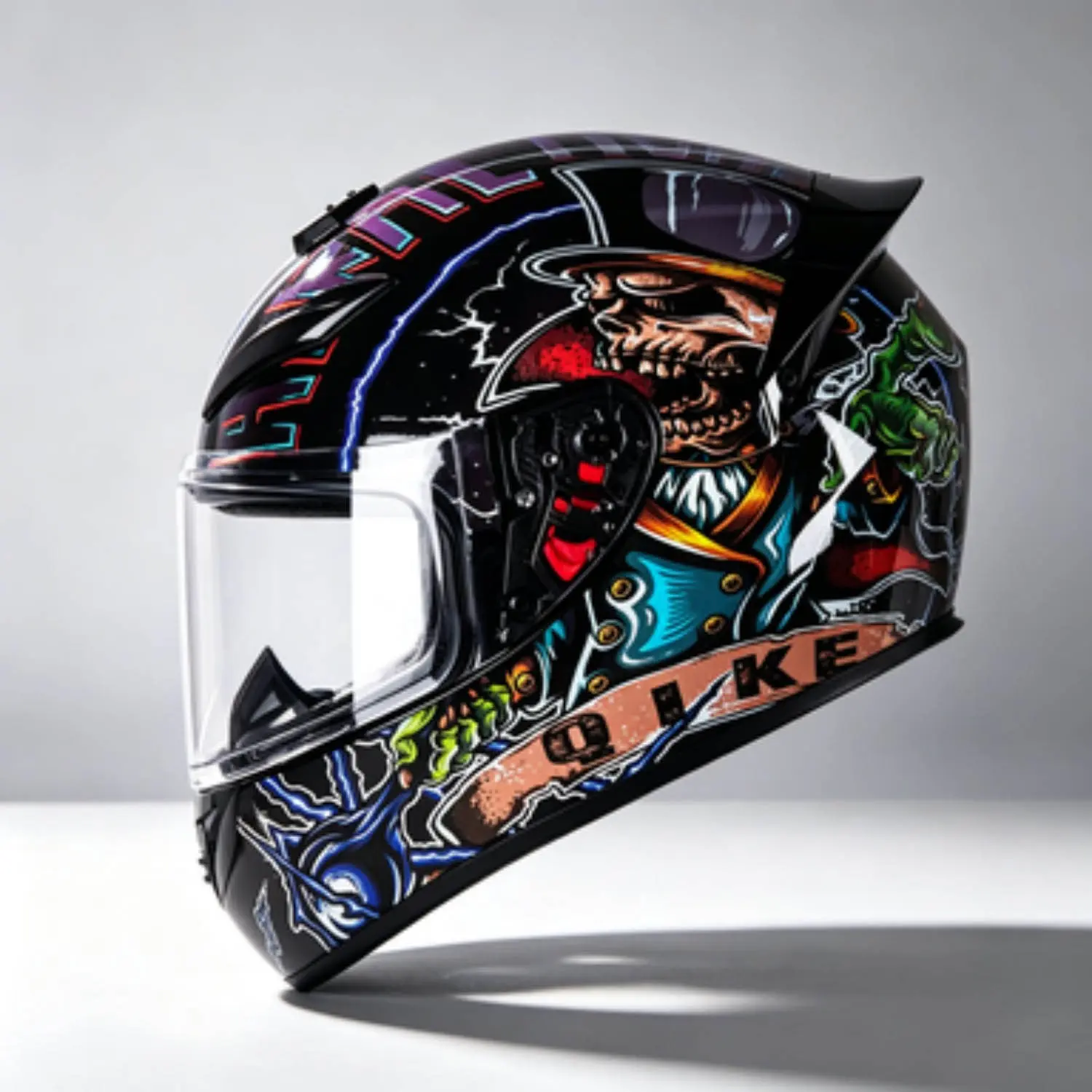 Custom Painted Full Helmet for Men and Women, All-Season Motorcycle and Electric Bike Riding Helmet, Winter Windproof and Warm Cover
