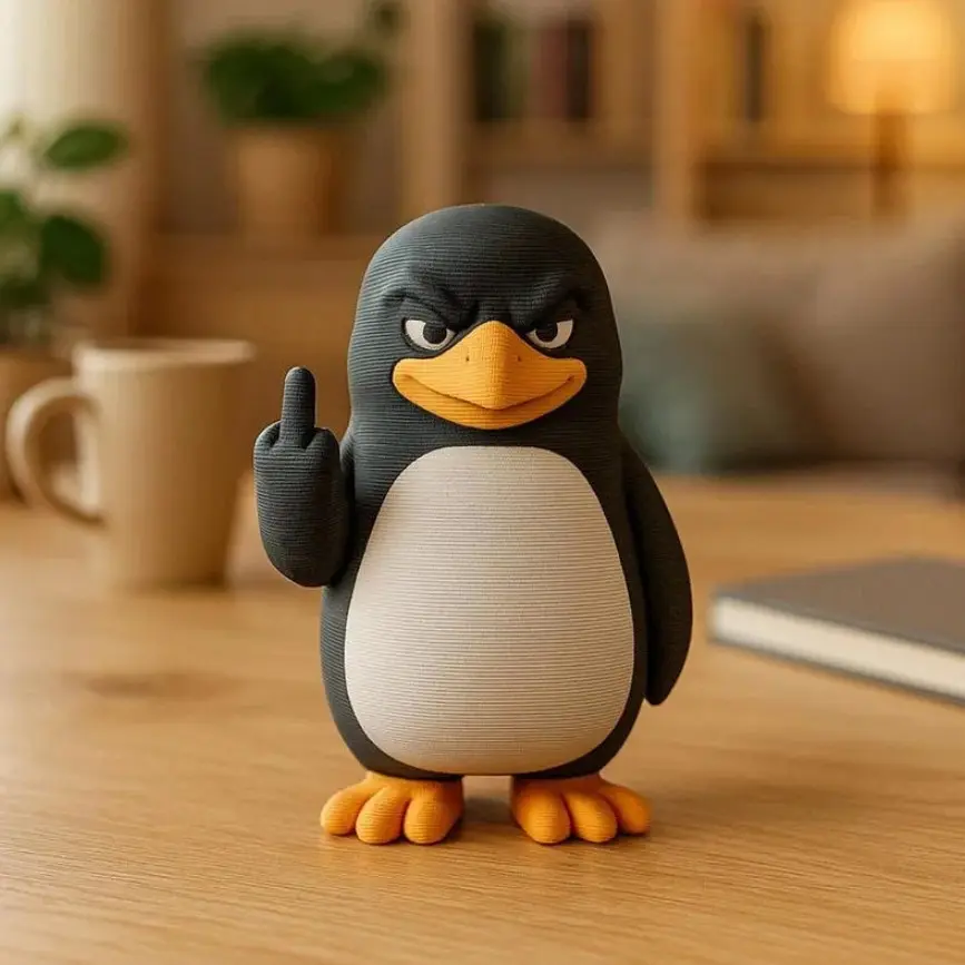 Funny Penguin Home Decor Sculpture, Cartoon Sand Carving Desktop Ornament, Office Desk Decoration, Trendy Funny Penguin Figurine