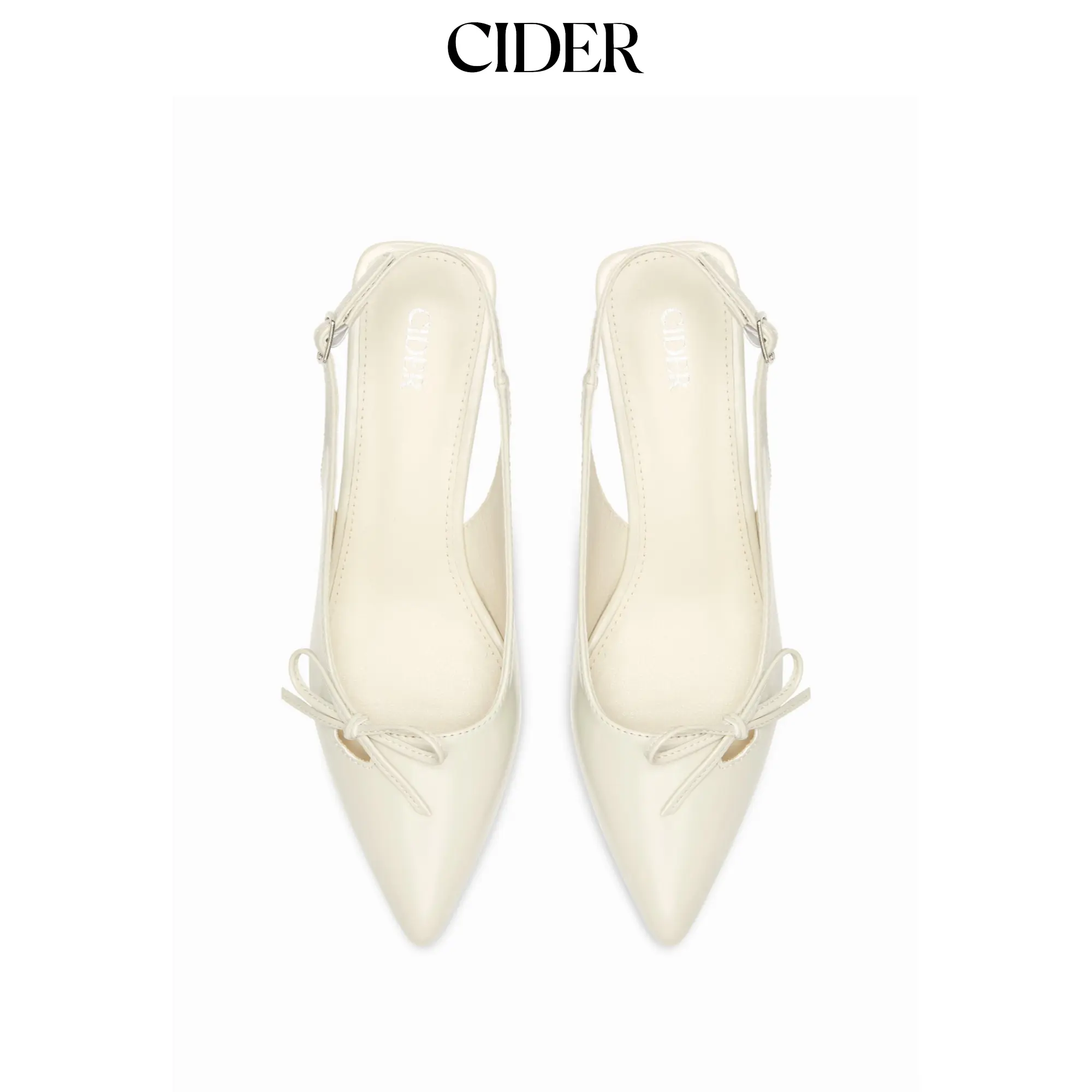 Cider BOWKNOT POINTED TOE SLINGBACK HEELS SohoChic