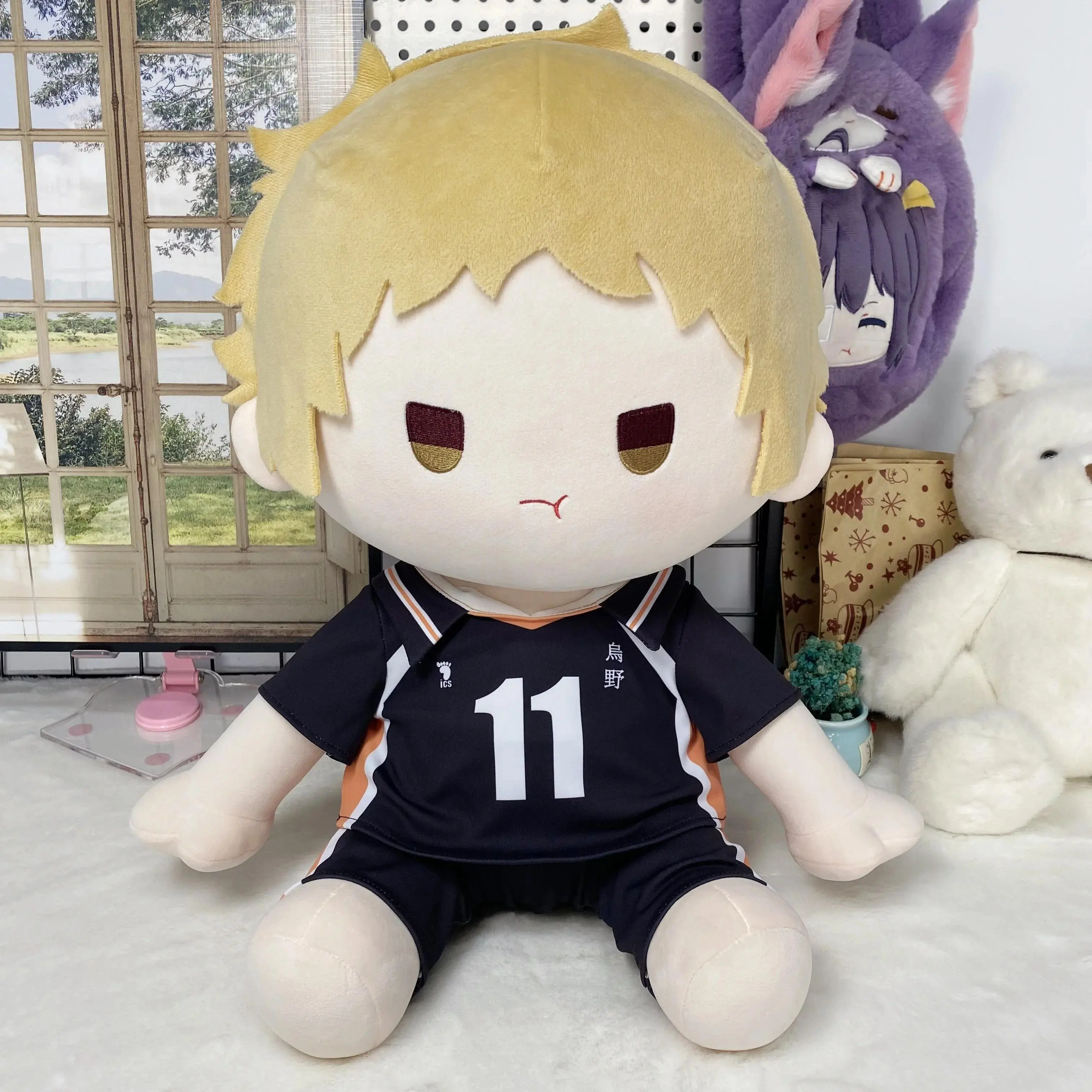 40CM Anime Haikyuu!! Kei Tsukishima  Adorable Nude Doll Change Clothes Cotton Plush Toy Stuffed Soft Plushie Xmas Gift