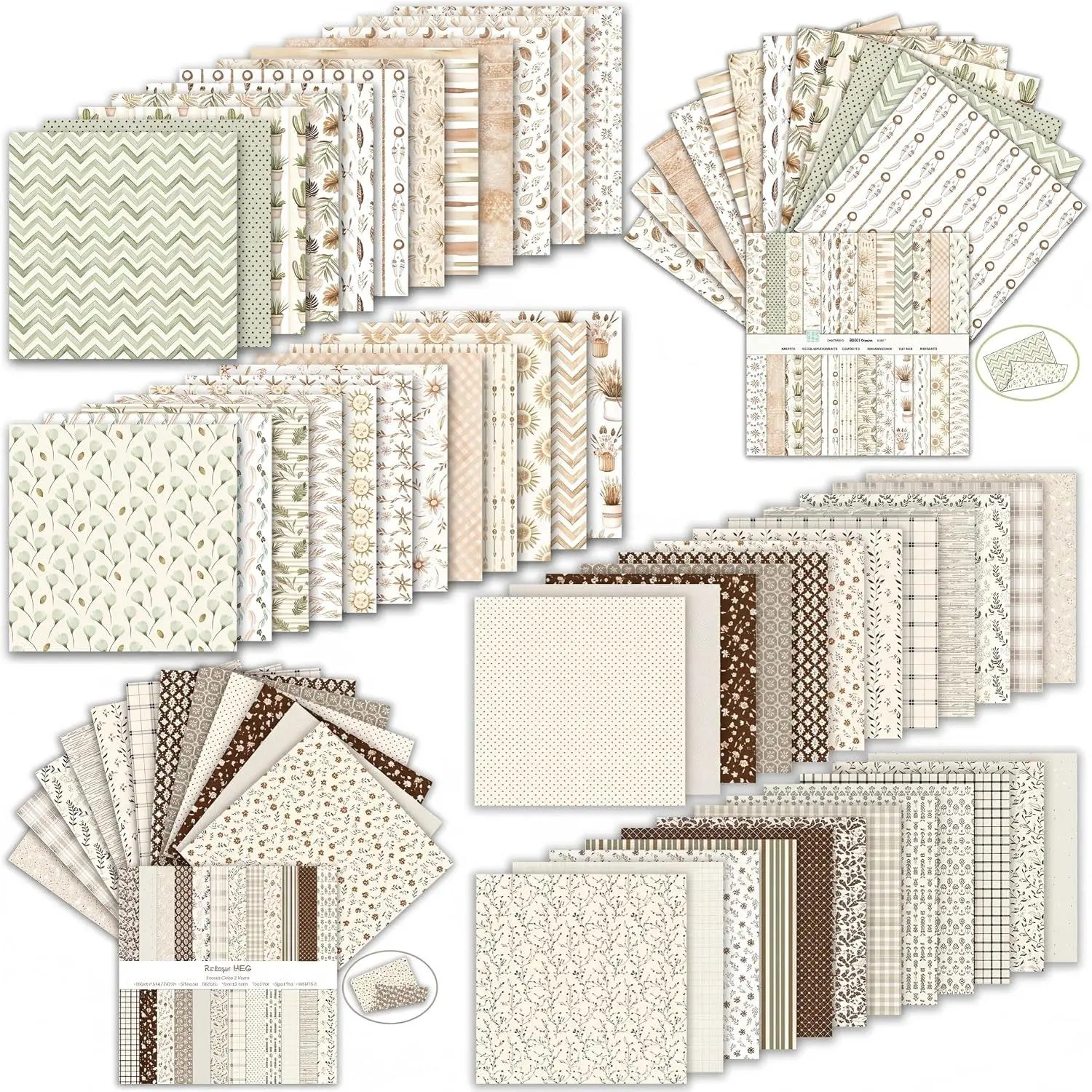 6x6in Scrapbook Paper, 48 Sheets Double-Sided Patterned,  Cardstock | Bleed-Resistant For Inks and Glues, Folds And Tears Cleanly, Acid-Free & Lignin-Free,160gsm Loose Sheets For Cards Decoupage