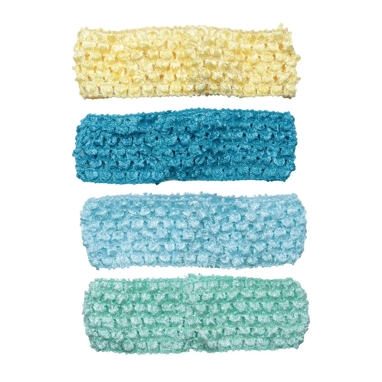 4 count Crochet Headbands Multi Color Soft Retro Stretch Knitted Hair Accessories for Dress up Parties Halloween Costume  Outdoor Activities (Blue, Small)