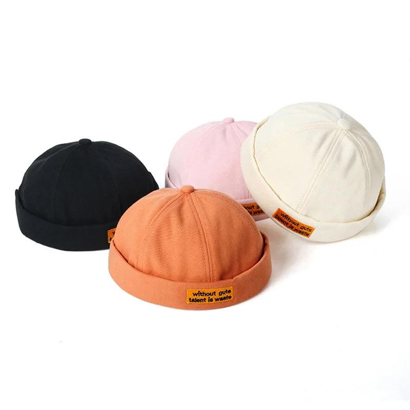 Classic Letter Embroidery Docker Brimless Cap Hat Retro Street Style Spring Summer Outdoor Unisex Adjustable Skullcap Gorras Y2K