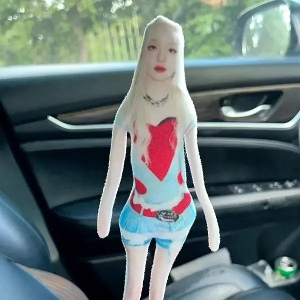 Fashion Blonde Girl Bendable Wire Doll Built-in Flexible Metal Frame Freely Styling Double Sided Print Funny Plush Figure Car Desktop Ornament Girl Friend Gift