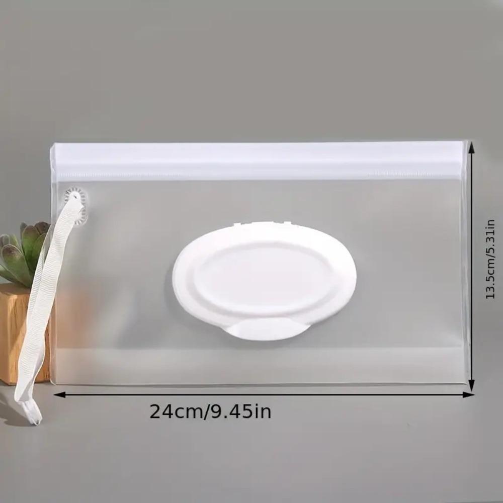 1pc Portable Refillable Wet Wipe Pouch, Reusable Travel Wipes Holder & Case, Lightweight Flushable Diaper Wipes Container for Baby (Clear)