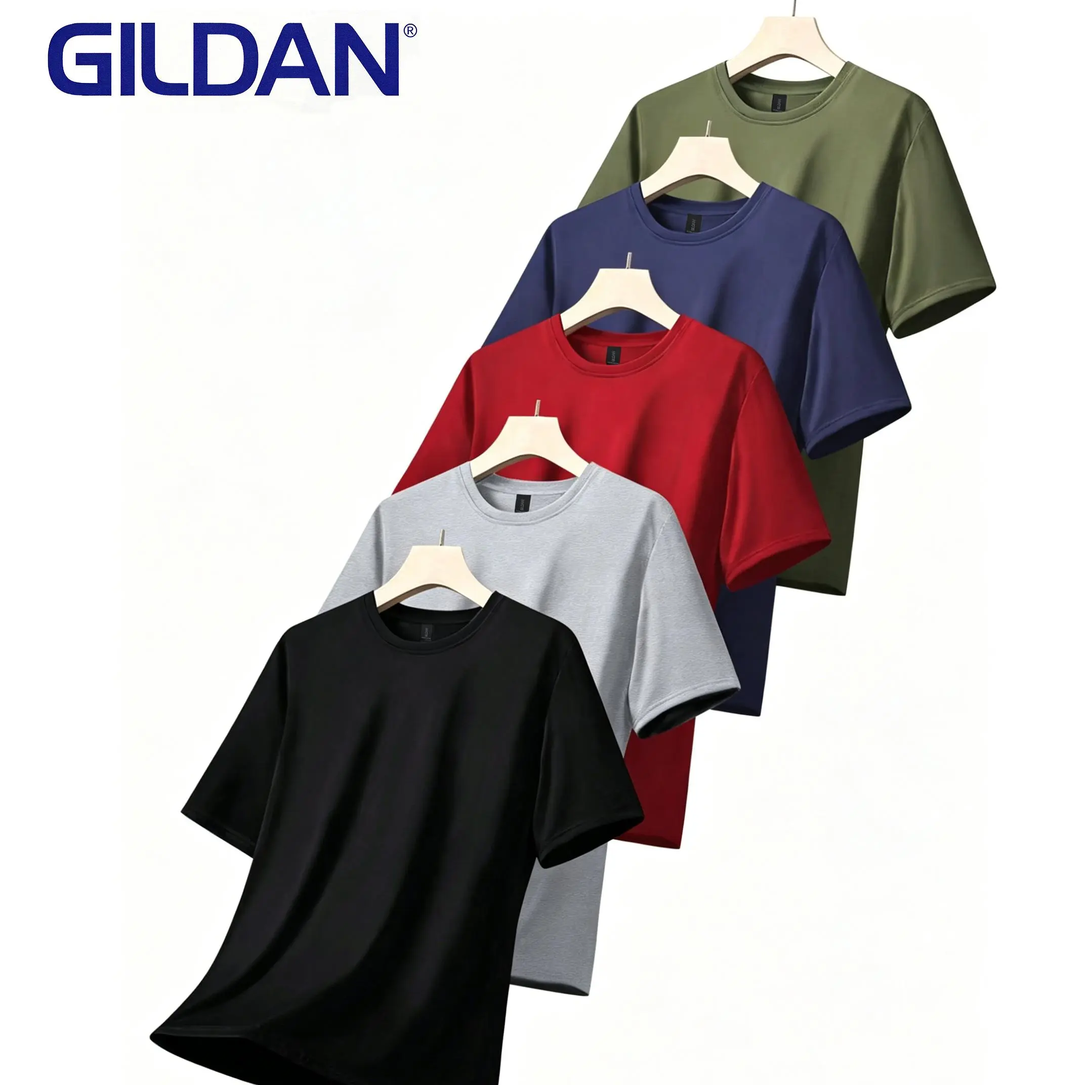 GILDAN G5000 5 Pack 100% Cotton T Shirts Premium Quality Crewneck Tees Men's Everyday Essential Soft Basics Breathable and Durable Sizes S to 4XL Available Classic Fit Solid Colors Perfect for Layering or Streetwear Style Wardrobe Staple