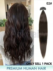 12-22 Inch Natural Straight Human Hair Extensions, Seamless F-Type, Keratin Bond, Ideal for Beginners and Parties