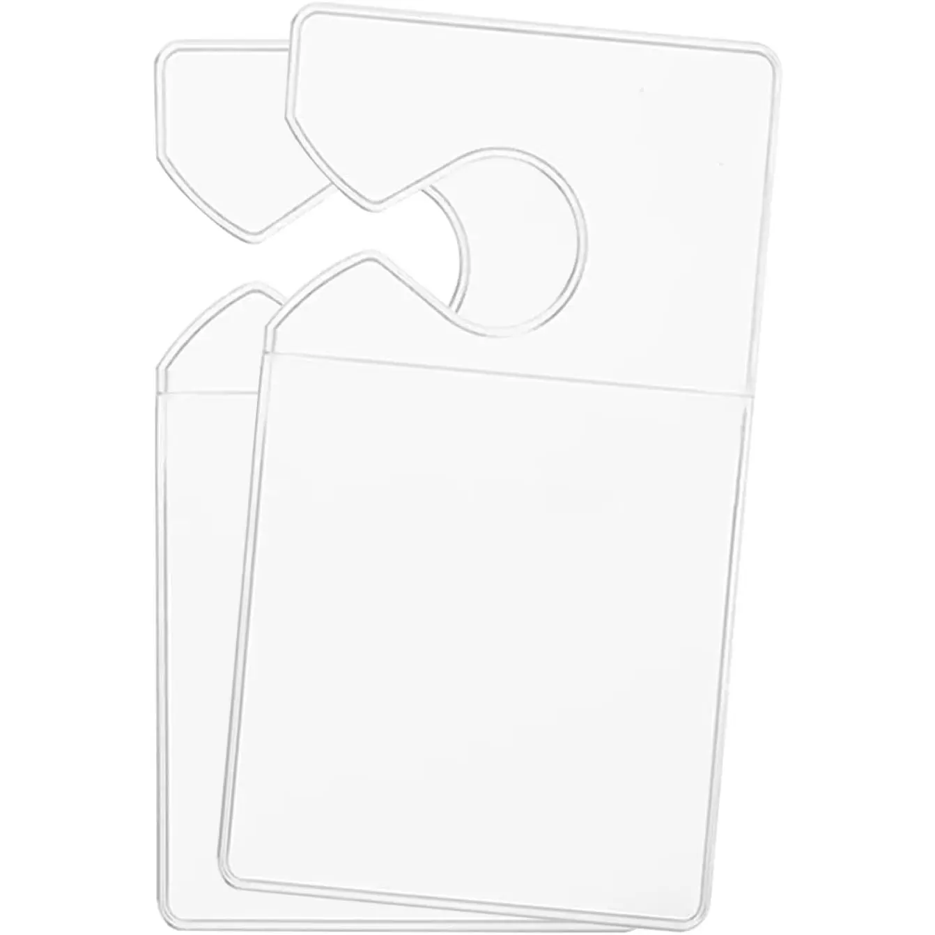 Clear Parking  Holder, Vertical  Parking Card Holder, Rear View Mirror Document Hanger,  Parking Lot Pass Holder for Passes/Permits/Small Stickers (2PCS)
