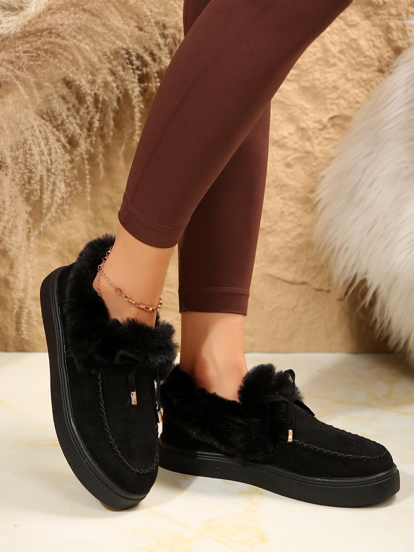 Women's Fashionable Warm Ankle Boots, Size 36-43, Casual Round Toe Thick Sole Shoes, Comfortable Winter Footwear for Women