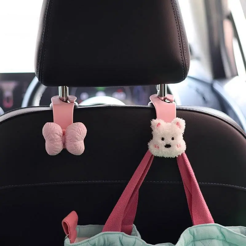 Cute Highland Puppy Car Seat Hooks, Advanced Sense Mini Adhesive Storage Hooks, Girly All-Match Auto Interior Accessories for New Cars, Car Accessories, Accessories For Car