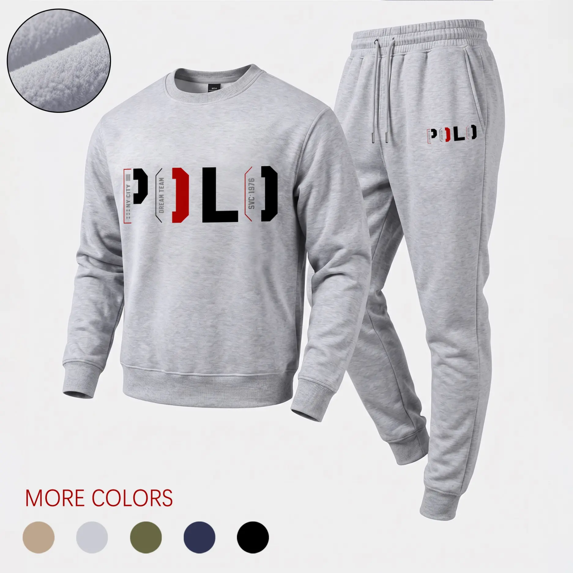 Men's Artistic Letter Graphic Crewneck Sweatshirt and Jogger Pants Set, Casual Long Sleeve Pullover with Drawstring Sweatpants, Fall Winter Tracksuit for Daily Wear, Travel, Lounge, Workout and Indoor Outdoor Activities