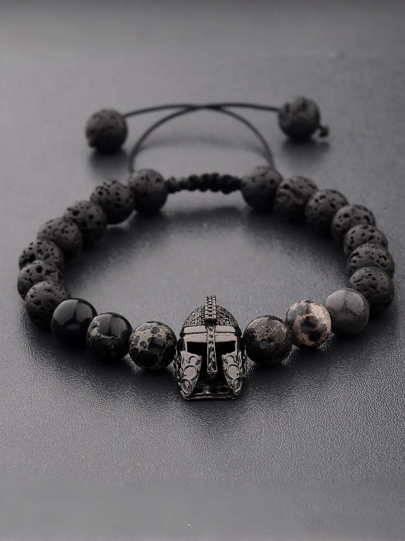 Agate Volcanic Stone Beaded Bracelet, Zircon Spartan Helmet Yoga Bracelet, Handmade Jewelry for Women, Unique Gift Idea, Exquisite Bracelet, High Quality Bracelet