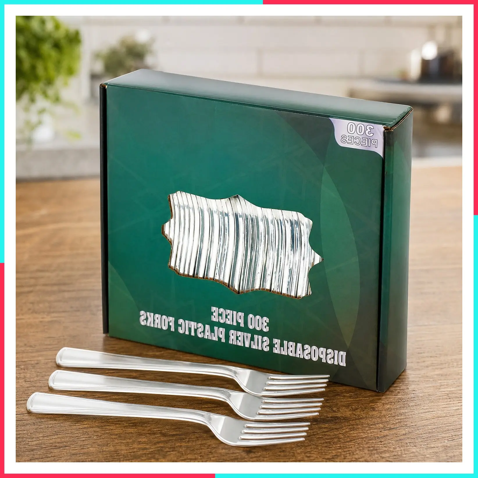 300 Pack Disposable Silver Plastic Forks, Heavy Duty Silverware for Catering, Parties, Dinners, Weddings