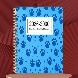2026-2030 Monthly Custom Calendar with Various Puppy Paw Print Theme Covers - January 2026 to December 2030, 5-Year Monthly Custom Calendar, Yearly Planner, Month Tabs, 60-Month Calendar, 13.97 cm x 21.08 cm