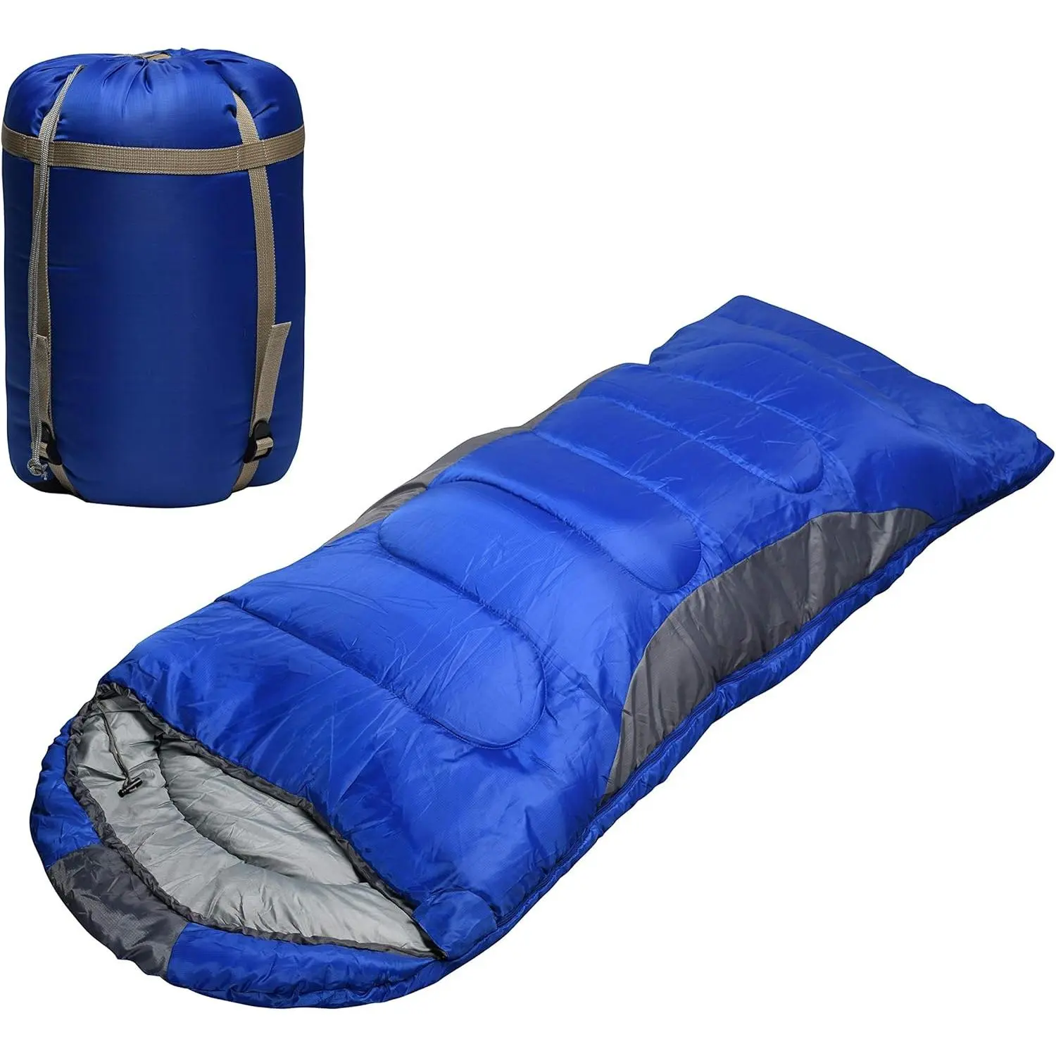 0 Degree Winter Sleeping Bags  Adults Camping (450GSM) - Temp Range (5F–32F) Portable Waterproof Compression Sack- Camping Sleeping Bags  Big and Tall in Env Hoodie: Backpacking Hiking 4 Season