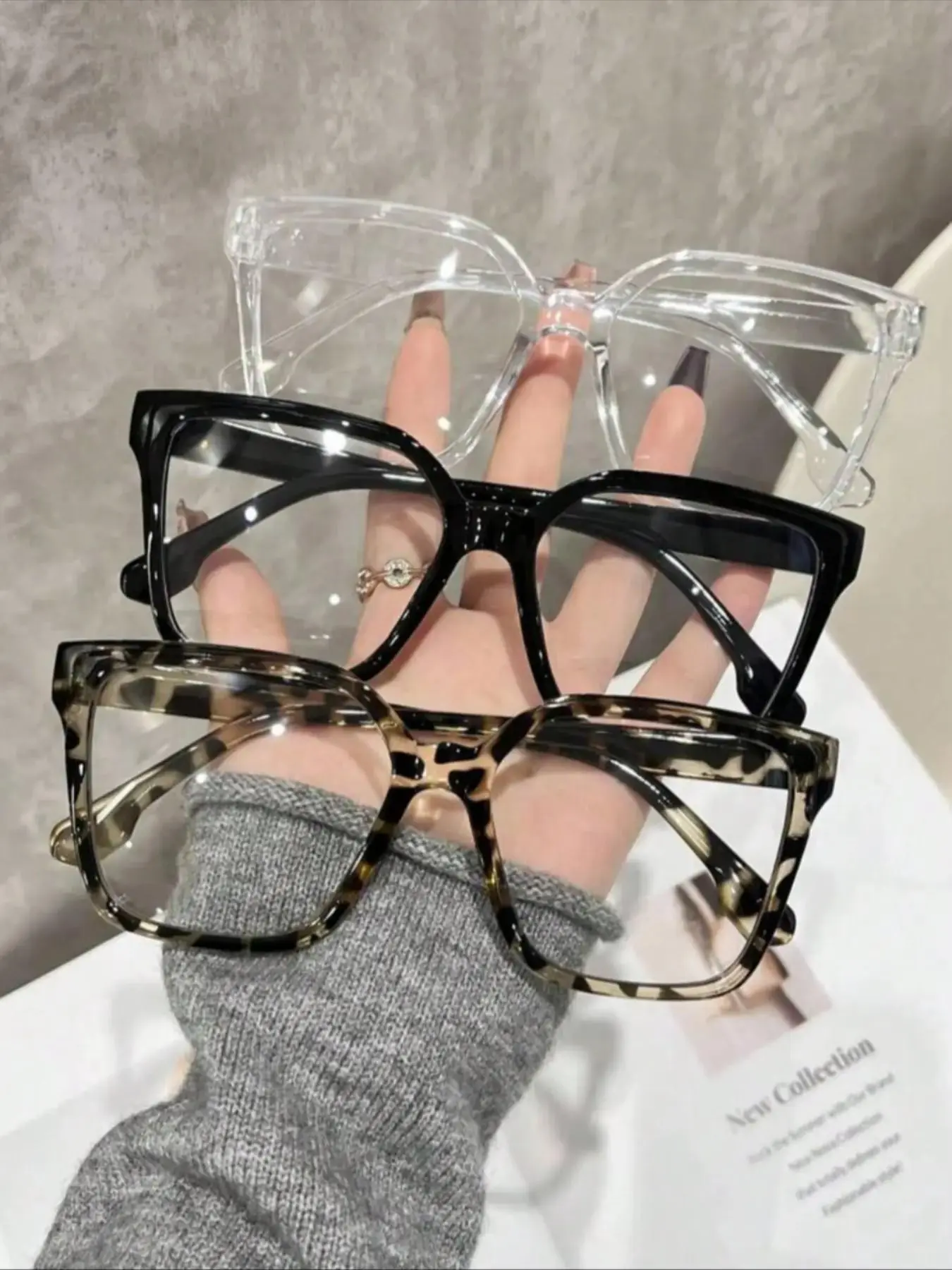 3 Pairs Large Frame Blue Light Blocking Anti Blue Glasses for Women, Blue Light Eyeglasses, Trendy Leopard Pattern, Casual Style, Ideal for Daily Wear, Outdoor Activities, Street Photography, Travel