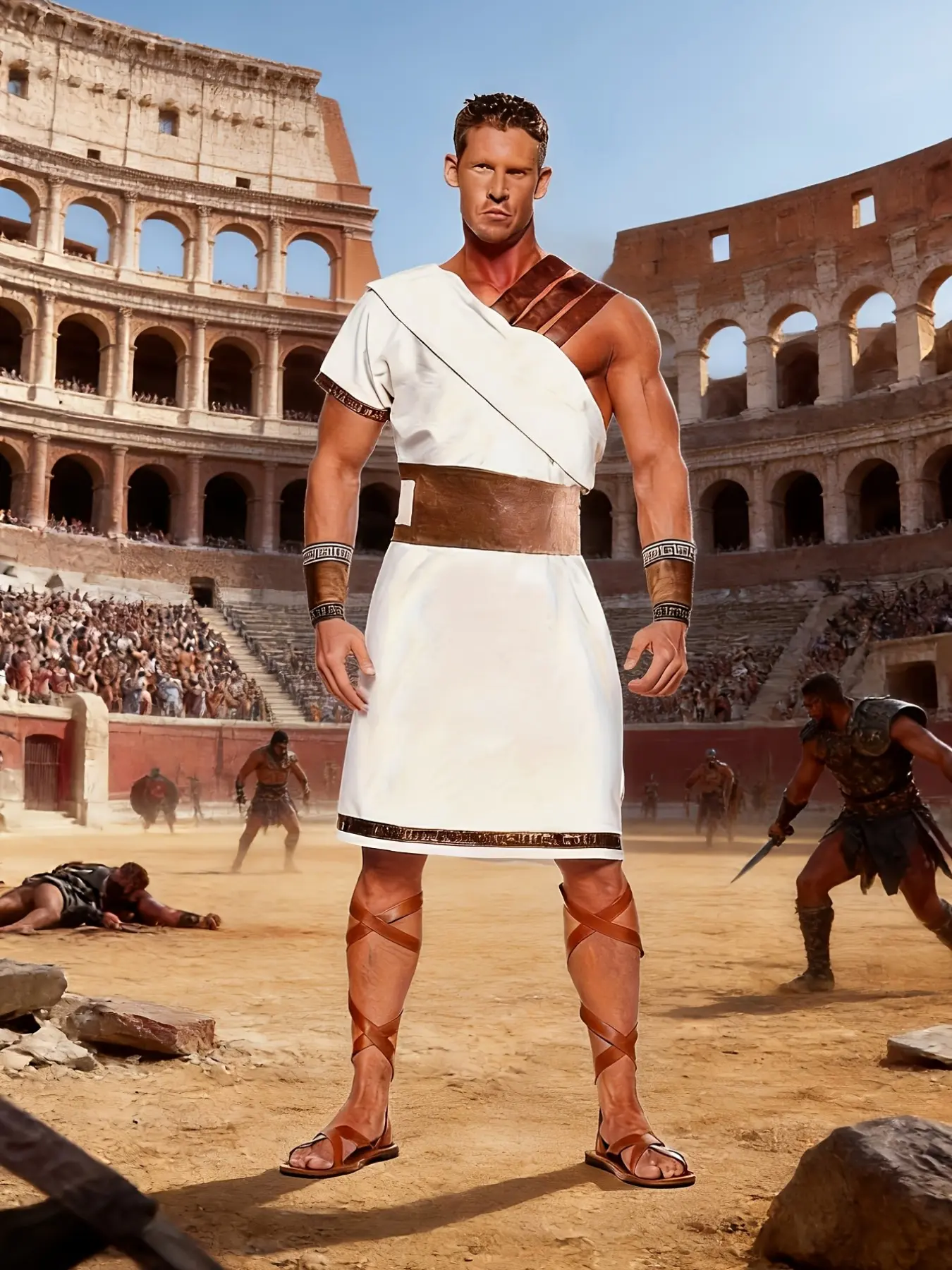 Halloween Roman Greek King Gladiator Costume, Cosplay Costume, Role Play Roman Warrior, Historical Reenactment Dress, Festival Wear