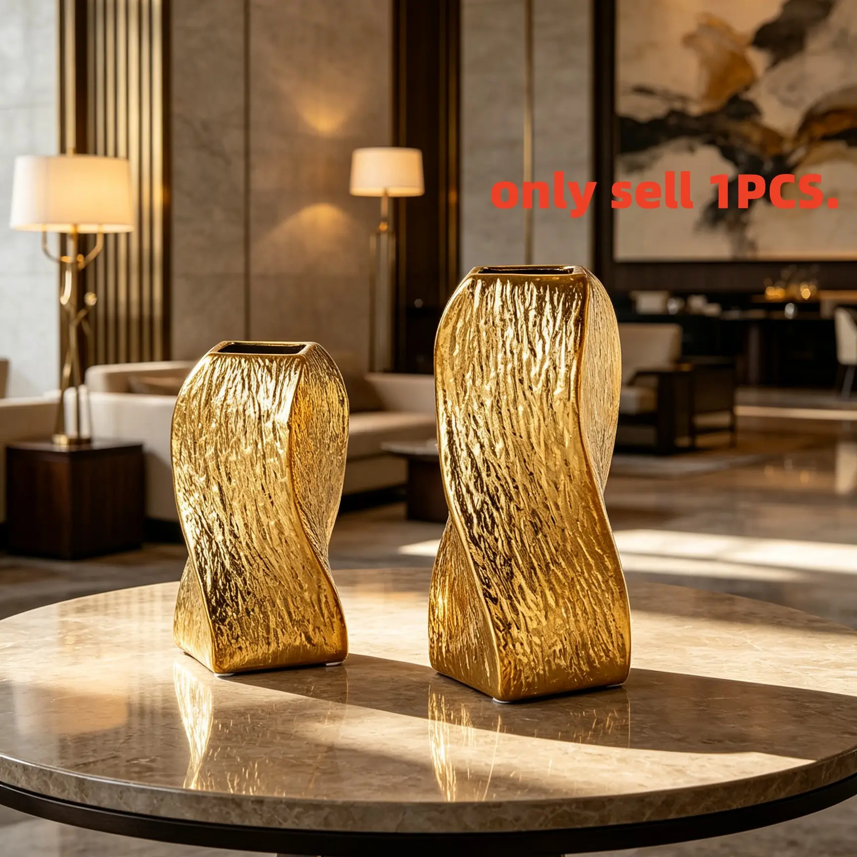 Elegant Ceramic Rotating Twist Vase, Modern Decorative Vase, Luxury Home Decor for Living Room, Bedroom, Study, Entryway Shelf, Floral Arrangement Vase