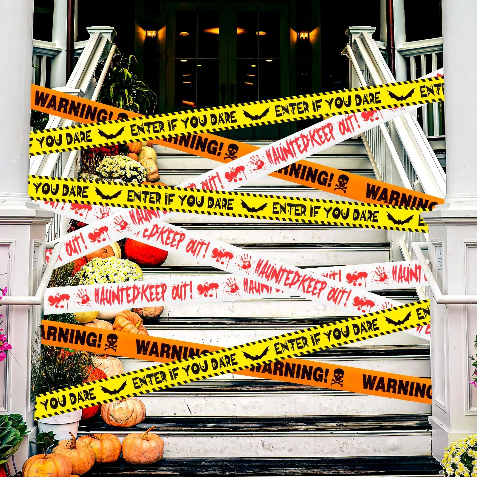 3-Pack Halloween Caution Tape, 3inx90ft Indoor/outdoor Warning Barrier, Easy to Hang, Wrap & Cut, Spooky Decor for Haunted House & Party