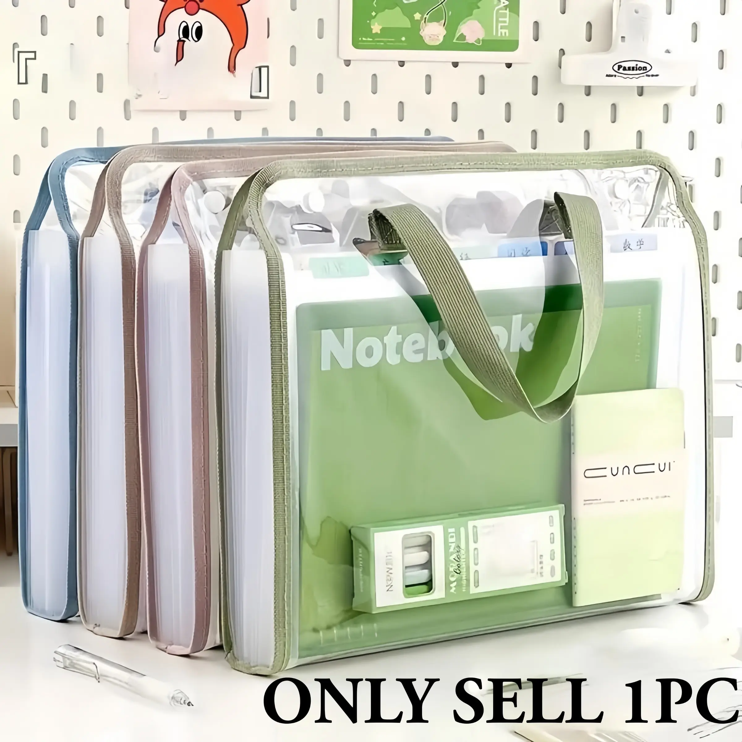 Large Capacity Storage A4 Vertical File Organizer for Desk, 1pc Multi-pocket Expanding Document Holder, Waterproof Durable Plastic File Folder for Students & Workers, Office Supplies, Office Accessories
