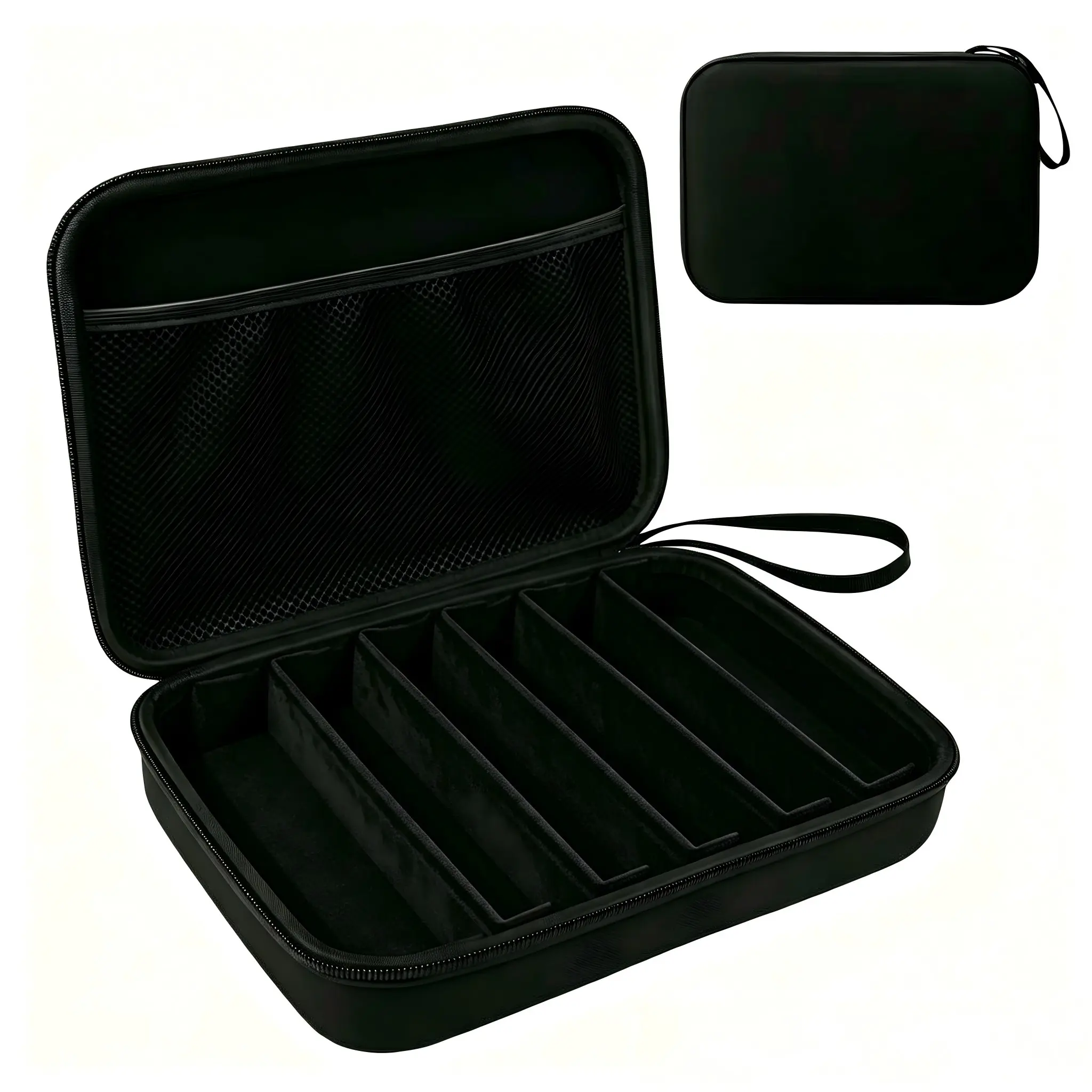 Adjustable 6-Compartment Eyeg Storage Box, Portable Eyewear Organizer, Sunglasses Organizer, Travel Sun Glasses Holder, Elegant Design, Compact, Durable Dividers, Eye Glasses Holders, Eyeglasses Holder