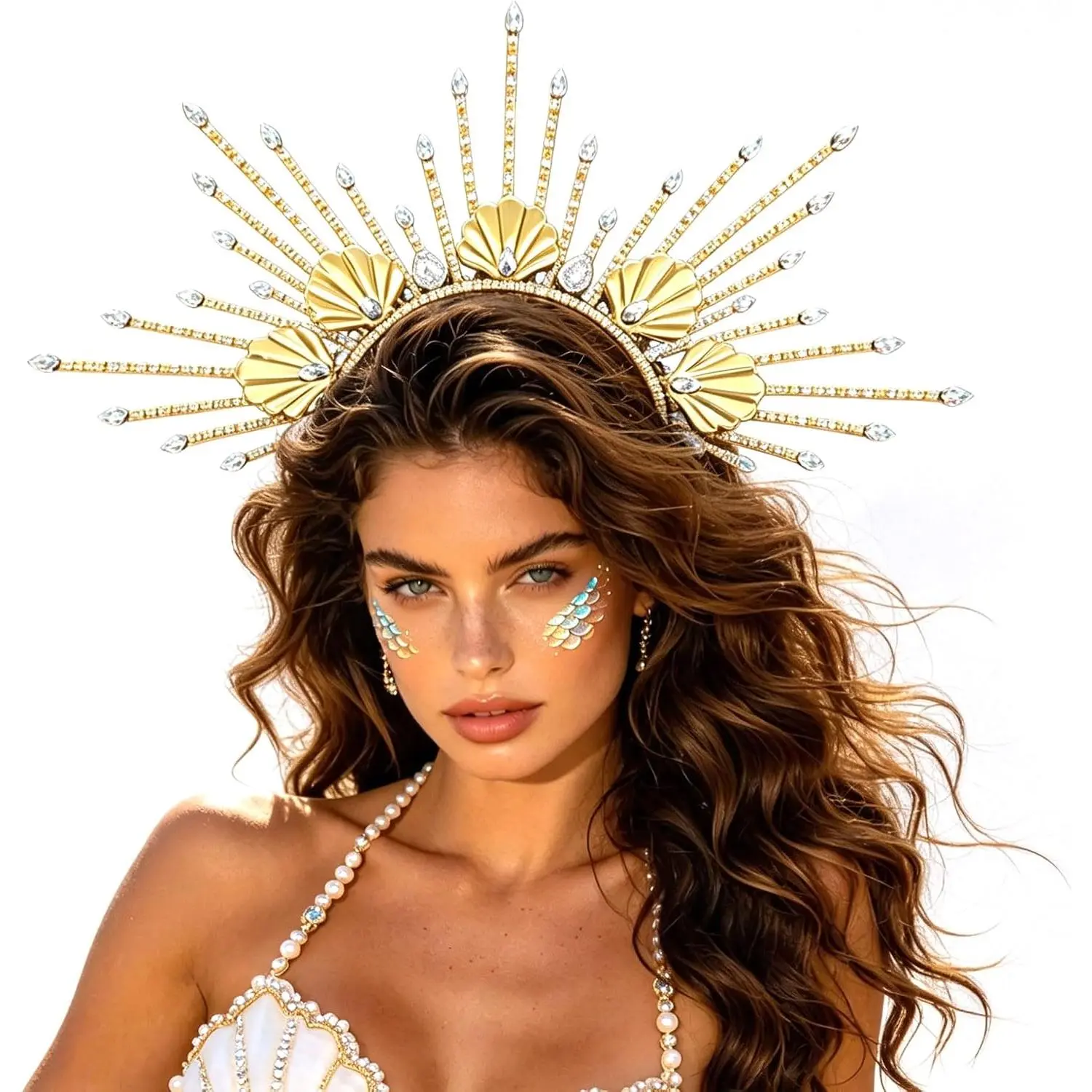 Mermaid Crown Headband Seashell Crown Siren Costume