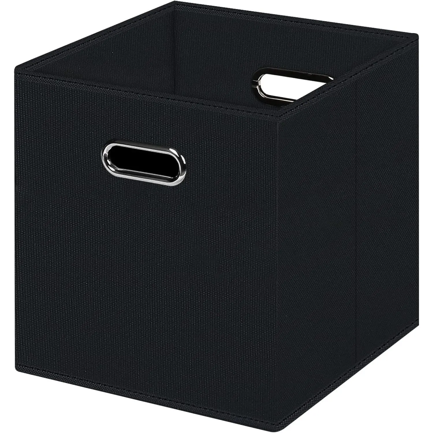 Black 11" Foldable Fabric Storage Cube Bins with Dual Handles - Home Organizer for Laundry, Ornaments, Room, Toilet, 11" Cube