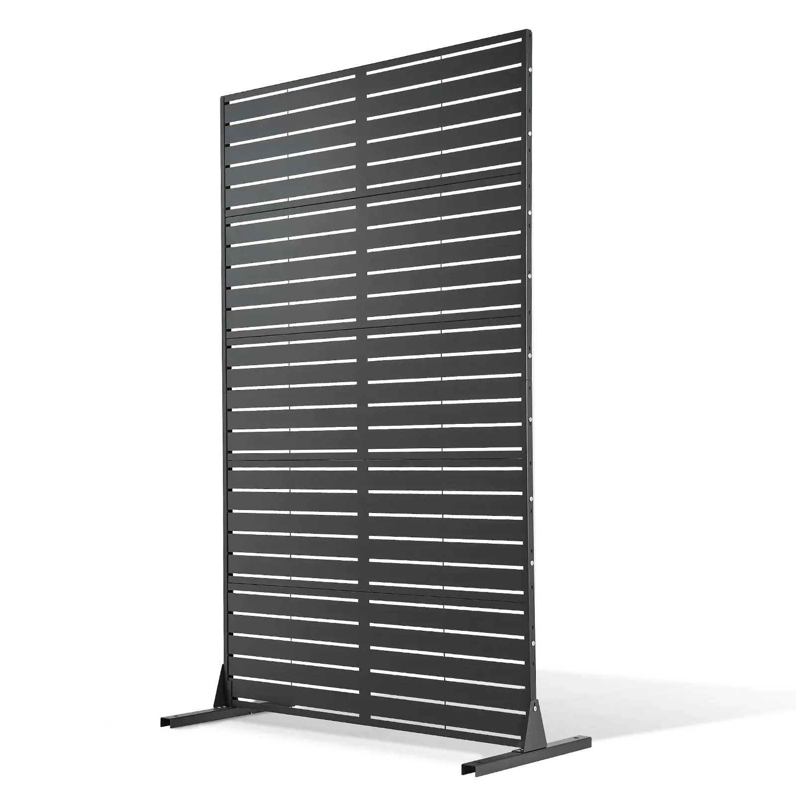 VEVOR Metal Privacy Screen, 44" W x 72" H Freestanding Modern Privacy Fence, Garden Divider Panel with Extended Base & Reinforcement Fixed, Freestanding Outdoor Divider for Garden, Indoor, Courtyard