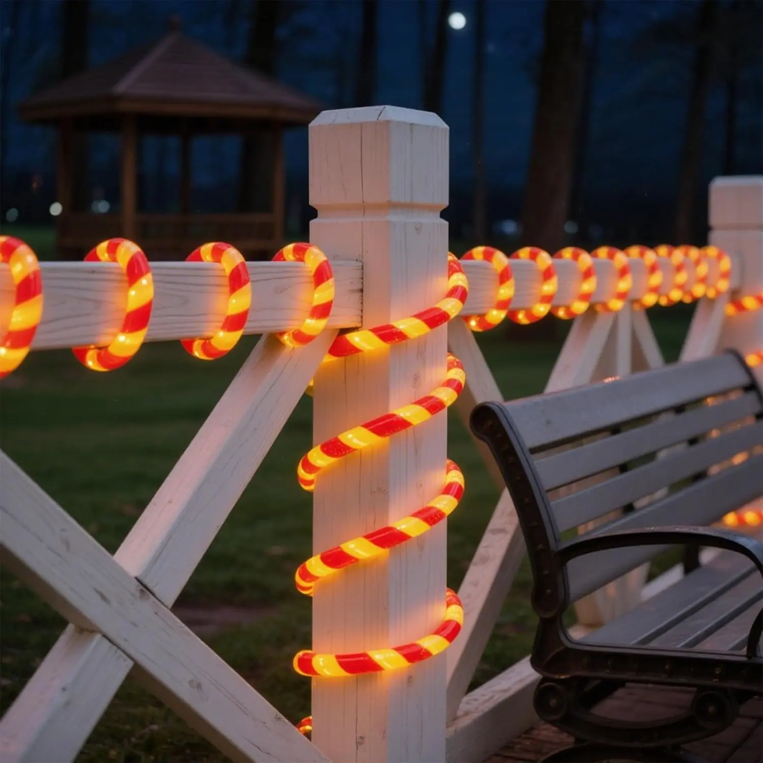 360 LED Christmas Candy Cane Rope Lights, 40FT  Xmas Tree Light, Connectable Tube Light Plug in for Indoor Outdoor Garden Yard Holiday Wedding Festival Party Decoration
