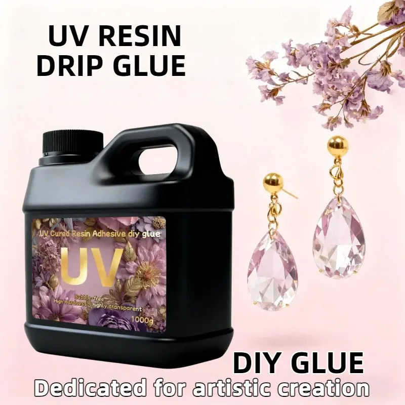 1000g Upgraded Resin Kit, Hard Transparent UV Cured Epoxy Resin, DIY Craft Material, Durable, Ideal for Creative Projects