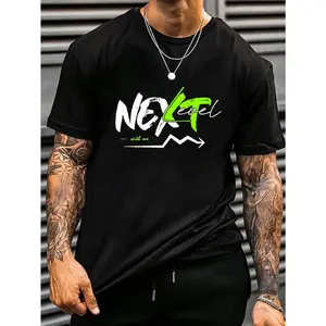 Street-style Round-neck Short-sleeved Pure Cotton Men's T-shirt, Suitable for Daily Wear, a Comfortable and Regular-fit Top, an Essential Item for a Casual Daily Basic Wardrobe