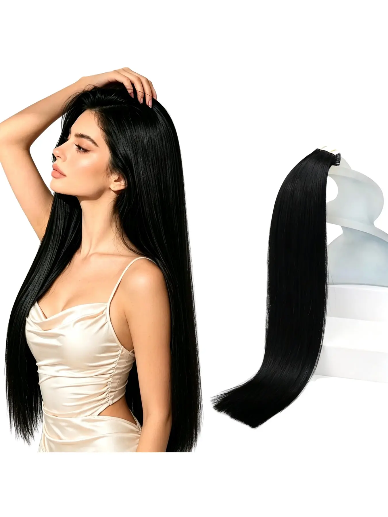 Tape in Hair Extensions ，Subtle Fullness Around the Crown,22Inch  20pcs,Silky Straight Tape ins,for Daily Wear