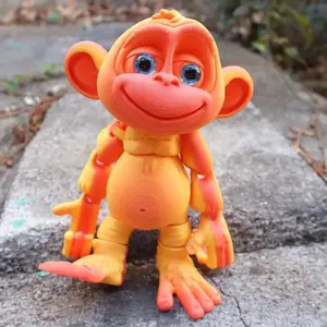 Large 3D Printed Poseable Monkey Statue, Fun and Playful Style, Realistic Eyes, Ideal for Home and Office Decor, Perfect Gift Idea