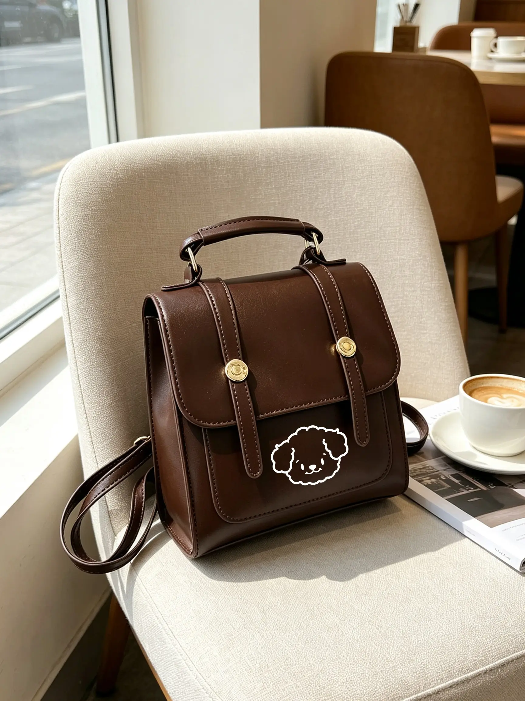 Vintage Multiway Mini Backpack Handbag for Women, Cute Preppy Satchel Crossbody Bag, 3 Ways Wear Travel School Shoulder Bag