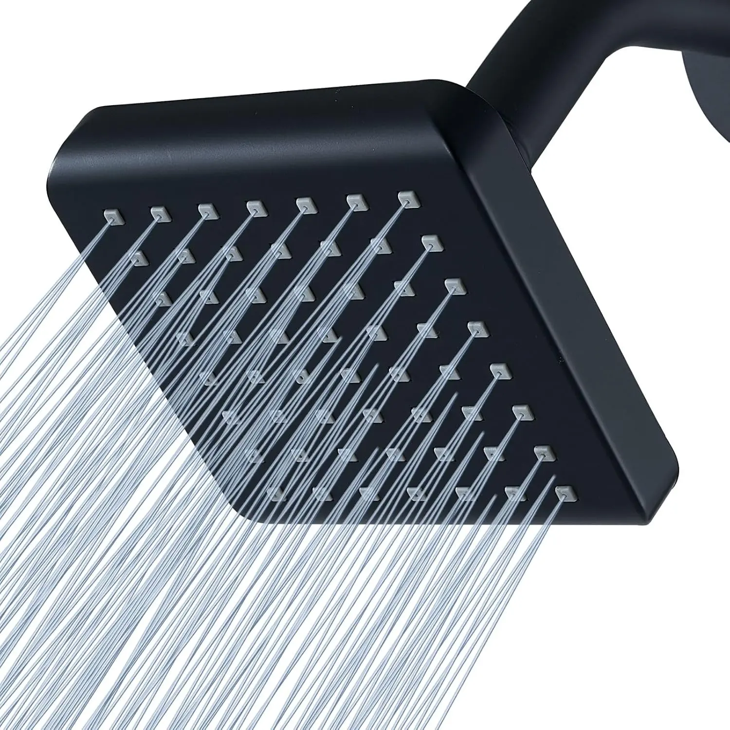 High  Rain Shower  - Luxury Modern Look - The Adjustable  For Your Bathroom Showerhead - 4" Square High Flow  Boosting Showers (Matte Black)