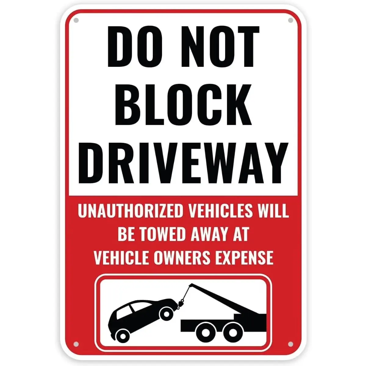8x12 Inch Do Not Block Driveway Sign, Private Property Parking Warning Metal Wall Sign, No Parking Reminder Decor, Unauthorized Vehicles Notice, Garage Driveway Entrance Sign, Outdoor Home Security Decor, Housewarming Gift